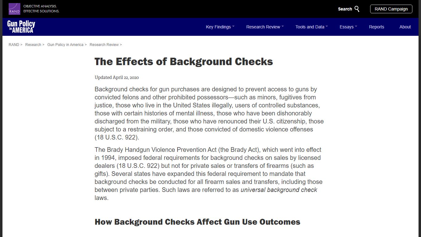 The Effects of Background Checks | RAND
